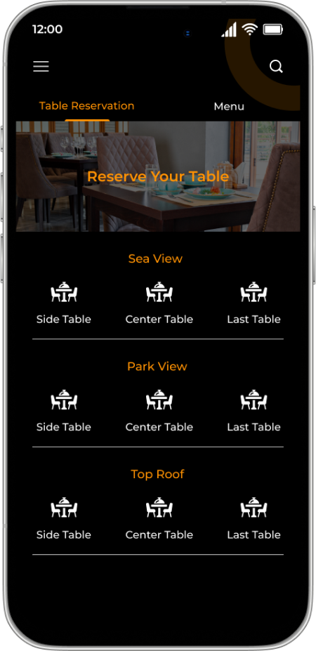 Restourent Table booking app development